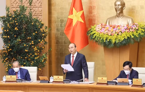 Prime Minister Nguyen Xuan Phuc speaks at the meeting on March 2 (Photo: VNA)