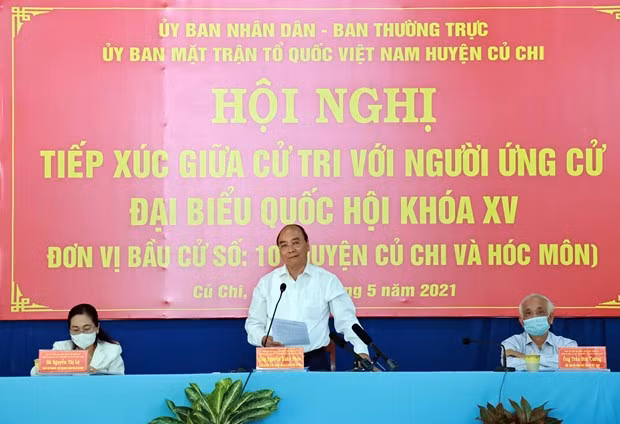 State President Nguyen Xuan Phuc speaks at the conference (Photo: VNA)