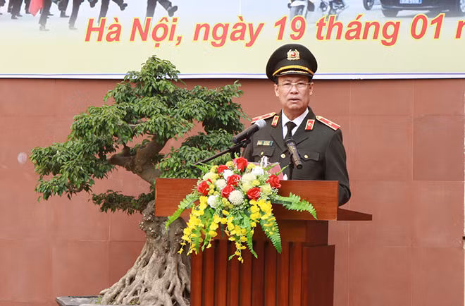 Major General Le Tan Toi, Deputy Minister of Public Security speaking at the event.