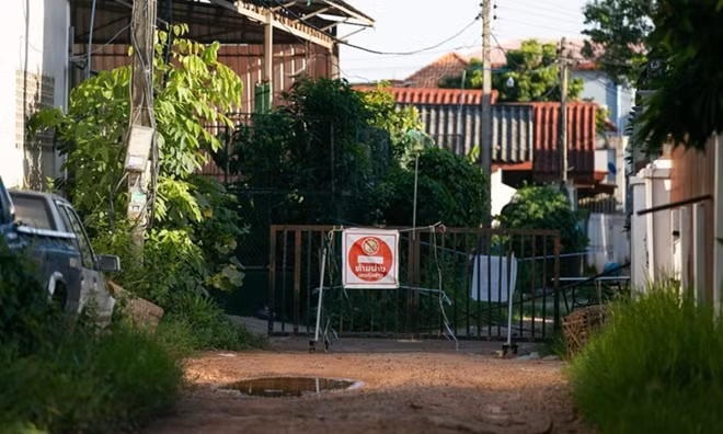 A blocked area with COVID-19 cases in Vientiane, Laos. Photo: Xinhua