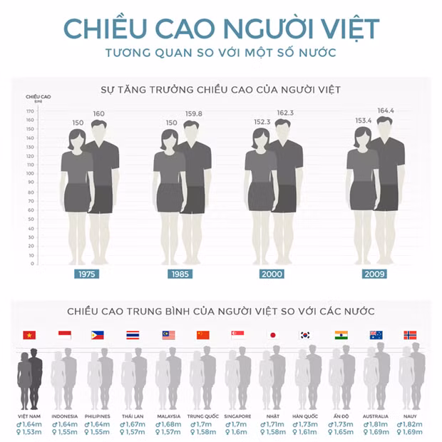Vietnamese have a low average height compared to the world, the General Medical Association of Vietnam revealed at a scientific conference on stature on 26-9 in Hanoi.