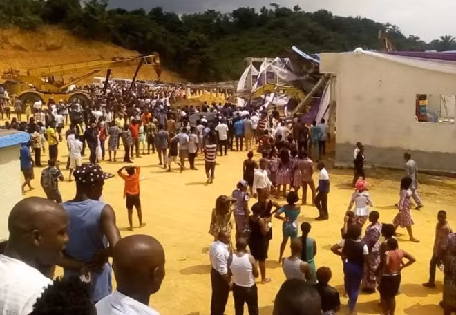 Screaming survivors streamed out amid cries from the injured inside.