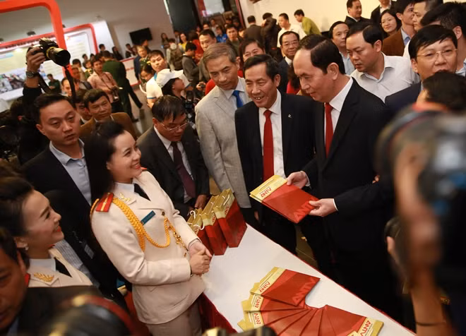 President Tran Dai Quang and delegates at the National Press Festival 2018. Photo: Thien Minh