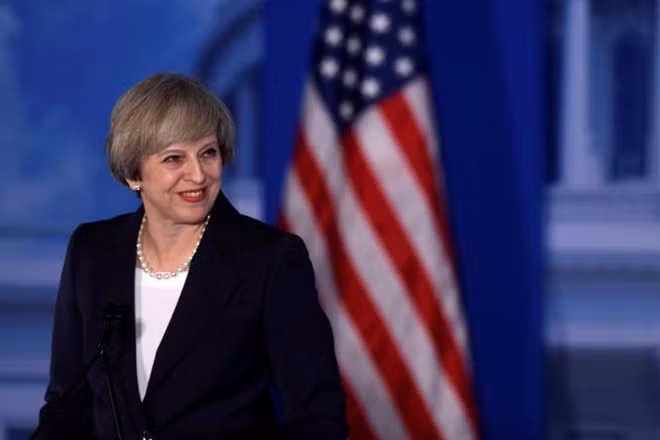 Britain's Prime Minister Theresa May speaks during the 2017 'Congress of Tomorrow' Joint Republican Issues Conference in Philadelphia, Pennsylvania, U.S. January 26, 2017. REUTERS/Mark Makela