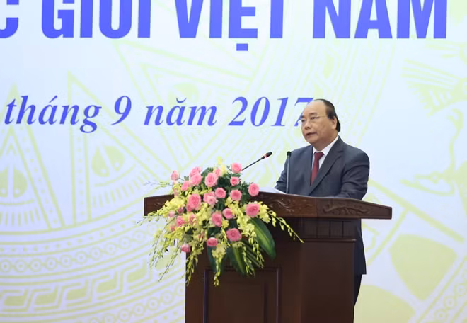 Prime Minister Nguyen Xuan Phuc addresing the conference.