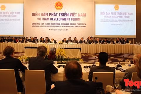 The Viet Nam Development Forum, themed Ïncreasing productivity-leverage for sustainable development", opens in Ha Noi, December 13, 2017 - Photo: VGP/Quang Hieu