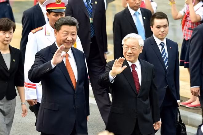 The two leaders at a meeting.