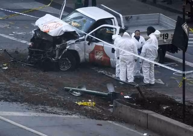 Truck driver kills eight in New York in 'act of terror'. Photo: ITN
