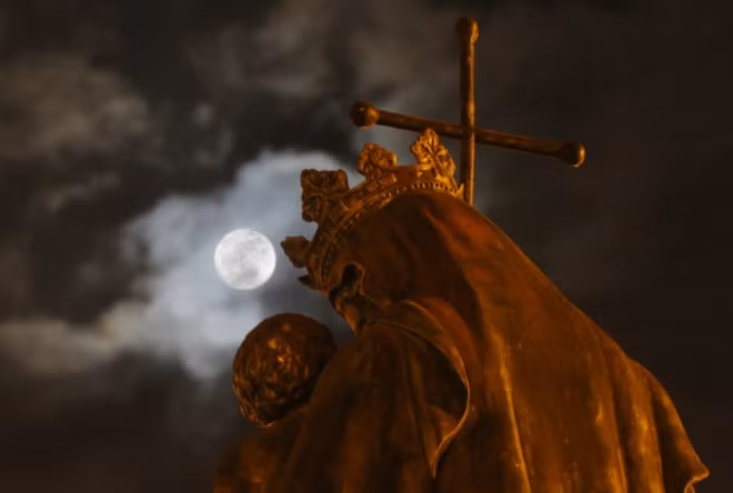 The supermoon above the St. Joseph’s Cathedral in Hanoi.