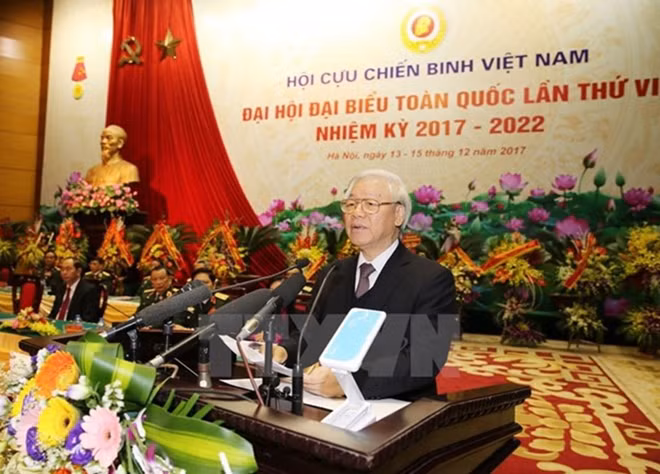 Party General Secretary Nguyen Phu Trong speaking at the event.