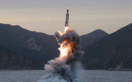 North Korean missile 'blows up' on test launch.