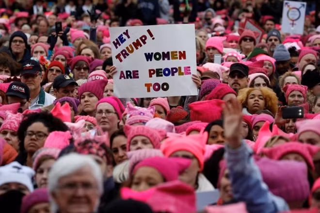 Demonstrators take part in a 'Women's March' to protest the inauguration of Donald Trump's inauguration as the 45th president of the United States in Washington, January 21, 2017. REUTERS/Lucas Jackson