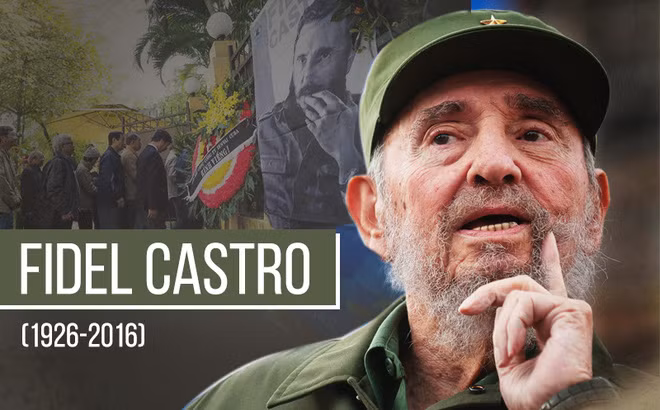 Cuban revolutionary leader Fidel Castro.