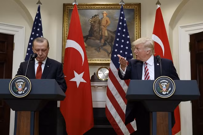 President Erdogan and President Donald Trump. Photo: AP