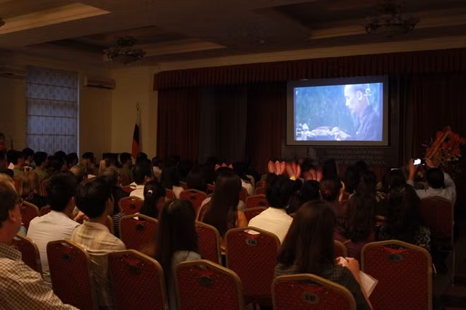 Alongside the photo exhibition, the Russian Center for Science and Technology also screened a short film with some historical shots, filmed by famous documentary filmmaker Roman Karmen in Vietnam.
