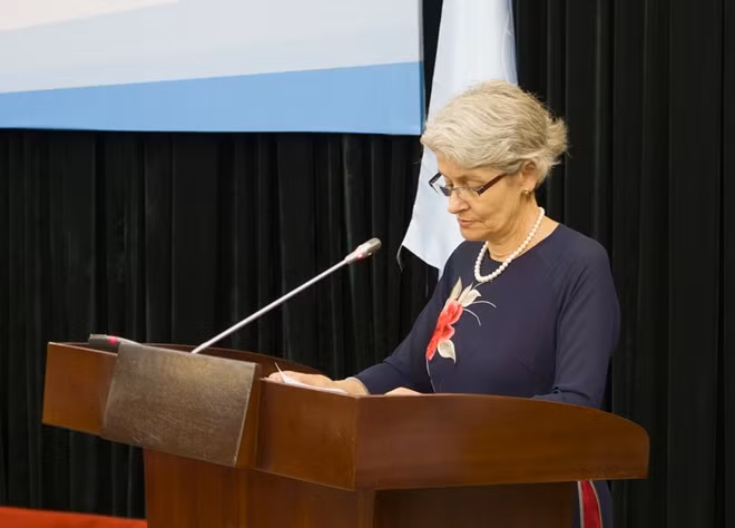 UNESCO Director General Irina Bokova speaking at the event.