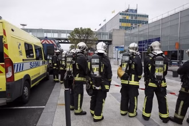 Emergency services at Orly airport southern terminal after a shooting incident near Paris, France March 18, 2017. REUTERS/Benoit Tessier .