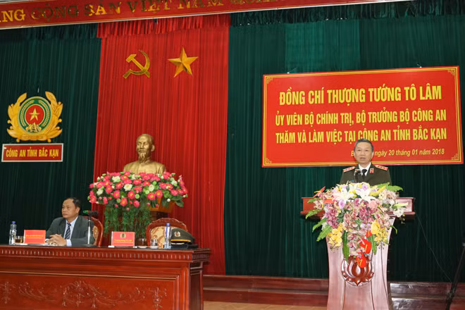 Minister To Lam speaking at the event.