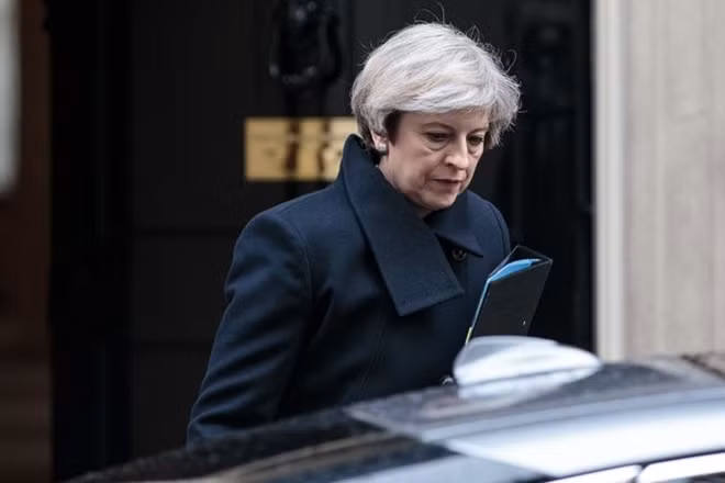 UK PM Theresa May on her way to House of Common. Photo: Reuters