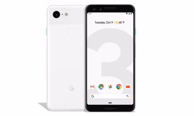 The Google Pixel 3 looks like the previous generation Pixel 2 XL shrunk to a 5.5in screen size. Photograph: Google