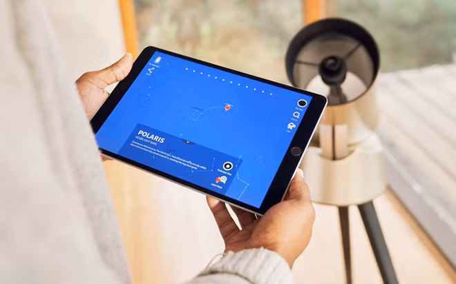 Hiuni's mobile app provides a display for the telescope's observations, but it's also filled with games and activities. Credit: Hiuni