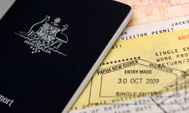The technology collects and pools facial imagery from sources including driver’s licences and passports. Photograph: Dan Peled/AAP