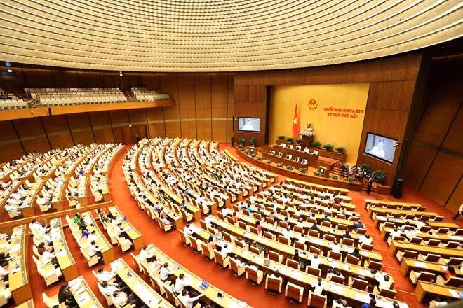 A view of the seventh session of the 14th National Assembly in Hanoi.