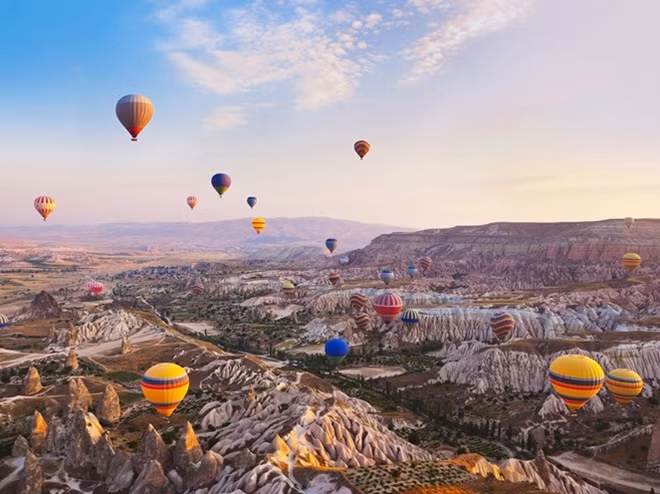 Top of the list is Cappadocia, an area in Turkey, where entire cities have been carved into rock. “But whenever hot-air balloons pepper the sky, its beauty level simply skyrockets”, says CNTraveler
