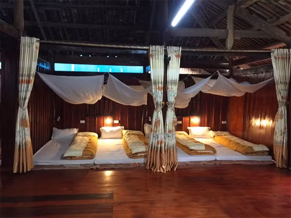 Well-organised beds on the homestay’s second floor. — Photos: Khanh Duong/VNS