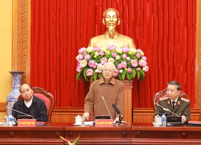 General Secretary and State President Nguyen Phu Trong speaks at the event.