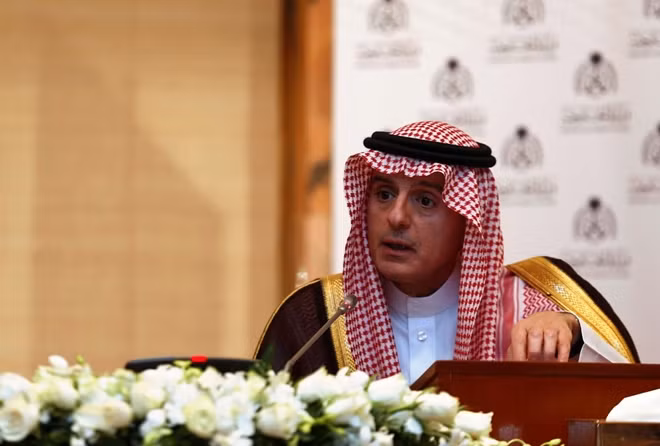 Saudi Arabia's Minister of State for Foreign Affairs Adel bin Ahmed Al-Jubeir speaks during a news conference with Russia's Foreign Minister Sergei Lavrov (not pictured) in Riyadh, Saudi Arabia March 4, 2019.
