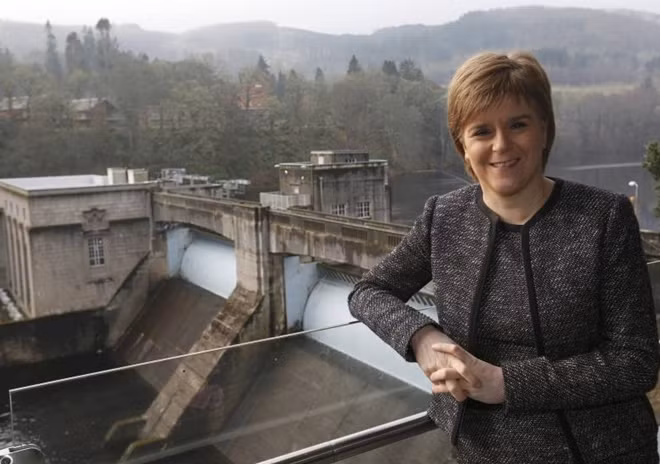 Scotland's First Minister Nicola Sturgeon poses for a photograph at SSE's new Pitlochry Dam Visitor Centre, in Pitlochry, Scotland, Britain, February 6, 2017. REUTERS/Russell Cheyne