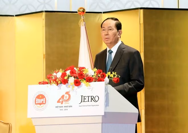 President Tran Dai Quang speaks at the Vietnam Investment Promotion Conference in Tokyo on May 31. Photo: VNA