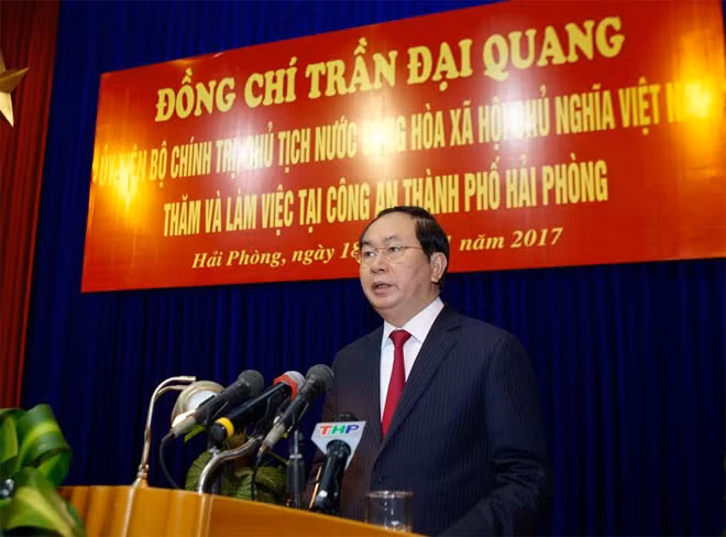 President Tran Dai Quang addressing the working session