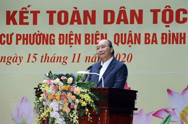 Prime Minister Nguyen Xuan Phuc speaks at the great national solidarity festival in Dien Bien ward. (Photo: VNA) Prime Minister Nguyen Xuan Phuc speaks at the great national solidarity festival in Dien Bien ward. (Photo: VNA)