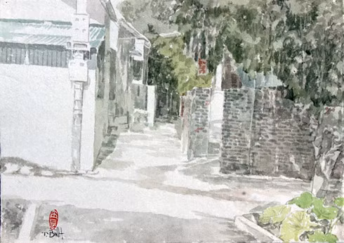 Rustic: Hưng Yên Landscape painting at size 40cm by 60cm