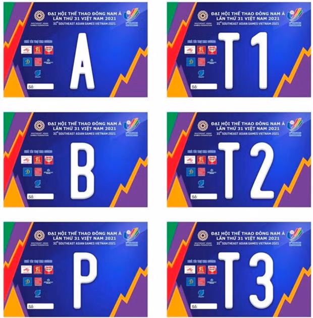 Some of the badges for the SEA Games 31 vehicles.