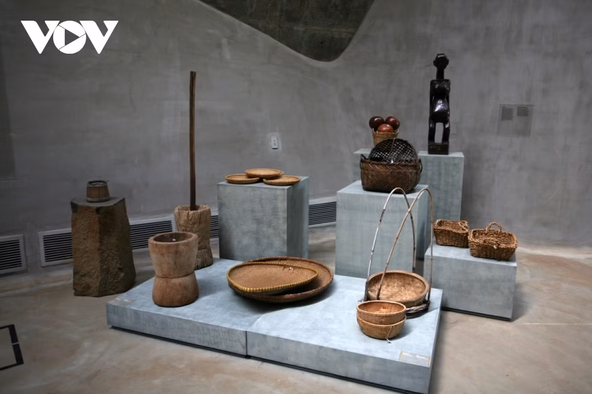 Historic Vietnamese coffee processing tools are also on display in the building.
