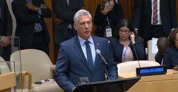 President Miguel Díaz-Canel Bermúdez addresses the UN General Assembly. (Photo: granma.cu).