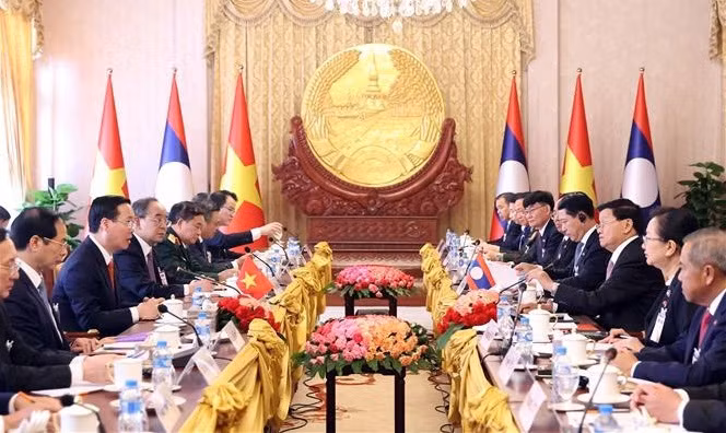 President holds talks with Party General Secretary, President of Laos -0