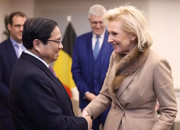 PM Pham Minh Chinh meets Senate President, Princess of Belgium -0