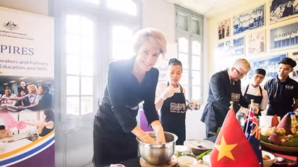 Australia Minister and Ambassador with a cooking session