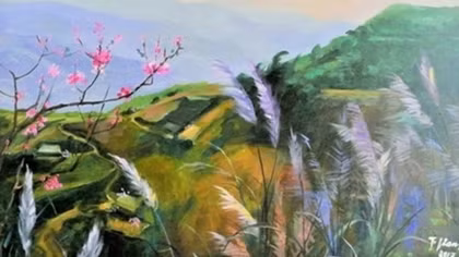 Famed movie star, 76, shows paintings at new exhibition