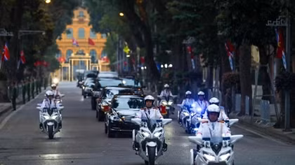 Vietnam uses specialized motorcycles to convoy delegations during Trump-Kim summit 