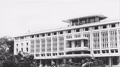 In photo: Liberation Army entering Saigon 