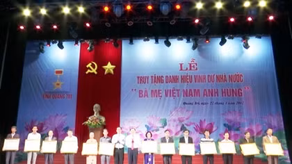 283 women awarded or posthumously awarded as " Vietnamese Heroic Mother"