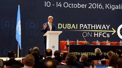 Nearly 200 nations agree binding deal to cut 'super' greenhouse gases
