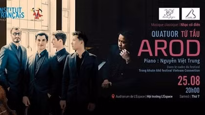 French Arod Quartet to perform with pianist Nguyen Viet Trung in Vietnam 
