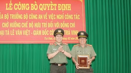 Decisions on high positions at Tra Vinh Provincial Police announced