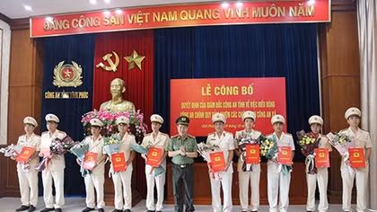 Vinh Phuc Provincial Police Department deploys police officers to communal posts